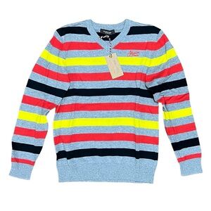 St. George by Duffy Boys Striped Knit Cotton Sweater Size Age 9-10 Vintage NWT